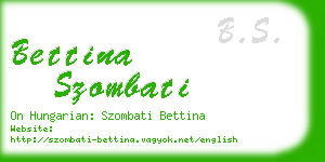 bettina szombati business card